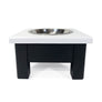 1 Bowl M (4"H) - White Top | Black Bottom