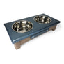 2 Bowl 4” High - Blue Top | White Oak Bottom