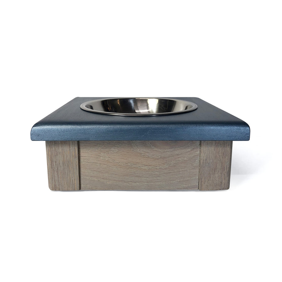 1 Bowl S (3"H) - Blue Top | Grey Red Oak Bottom