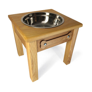 Raised Dog Bowl Stand - 
1 Bowl 12" High - Douglas Fir Top &  Bottom