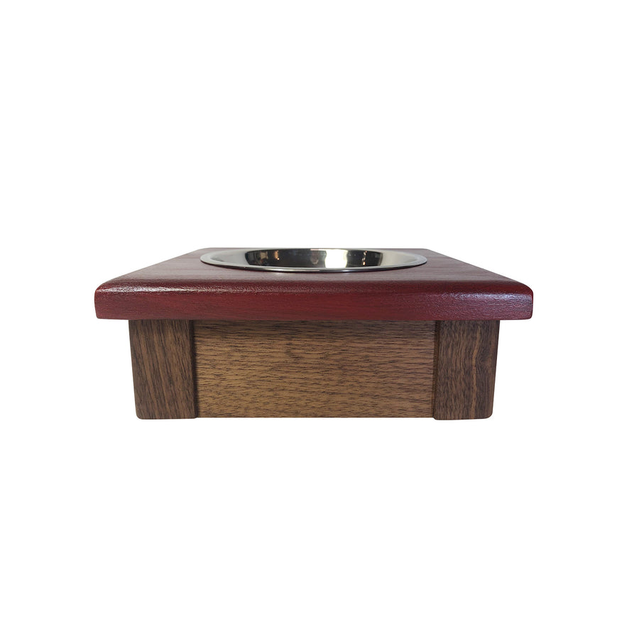 1 Bowl S (3"H) - Red Top | Natural Walnut Bottom