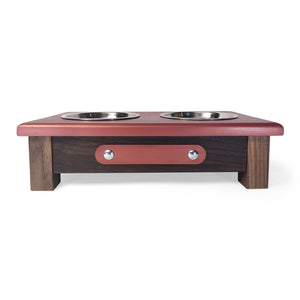 2 Bowl 4" High - Red Top | Black Walnut Bottom