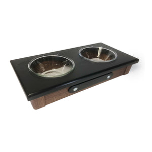 2 Bowl 3" High - Black Top | Black Walnut Bottom