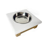 1 Bowl 3" High - White Top | White Oak Bottom
