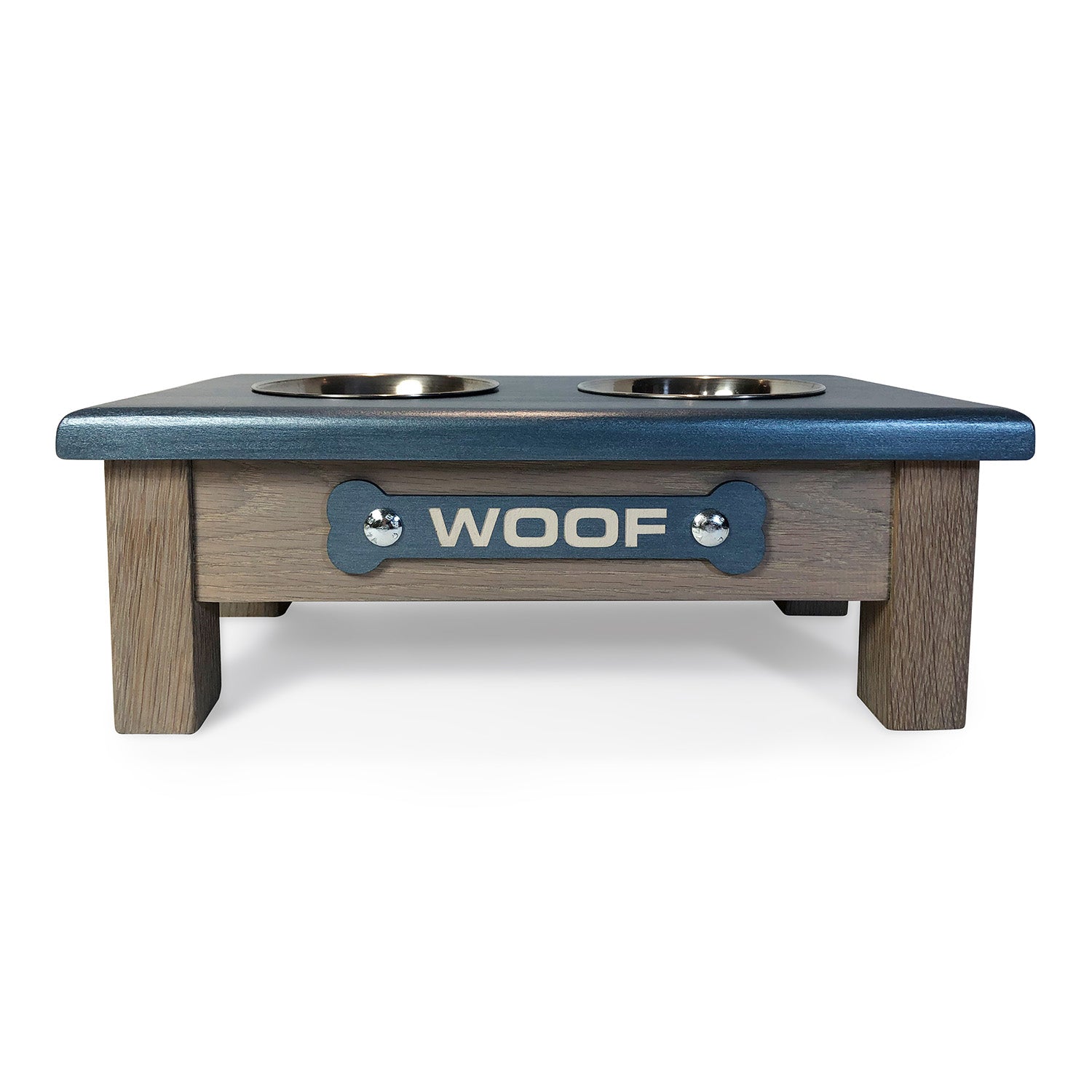 Dog food stand wood on sale