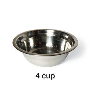 Raised Dog Bowl Stand - 3 Bowl 9” High - Silver Top | White Bottom